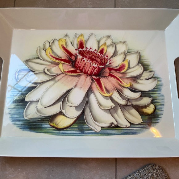 John Derian Melamine Serving Tray With Handles Floral Print - Picture 1 of 7